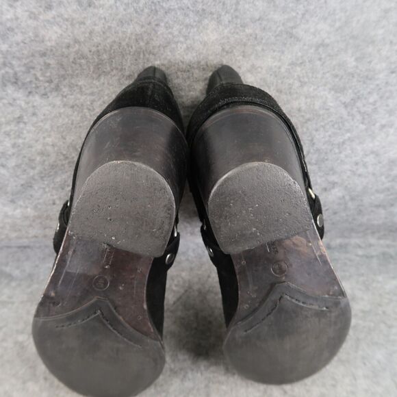 AllSaints Shoes Womens 40 Bootie Harness Leather Block Heel Fashion Slip On Boot - Picture 12 of 16